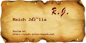 Reich Júlia névjegykártya