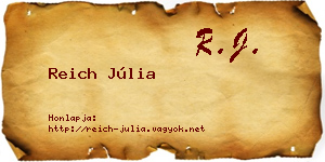 Reich Júlia névjegykártya